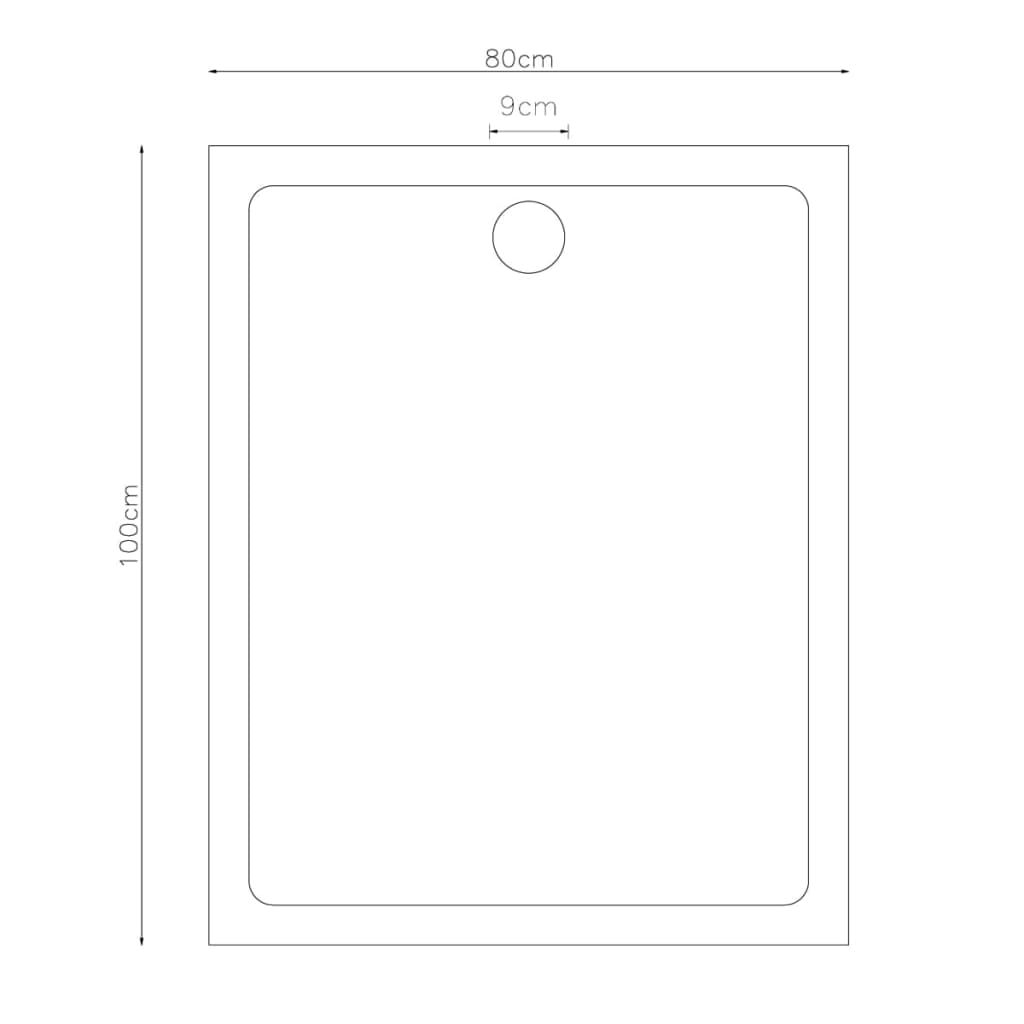 Duschtasse ABS Rechteckig Weiß 80×90 cm