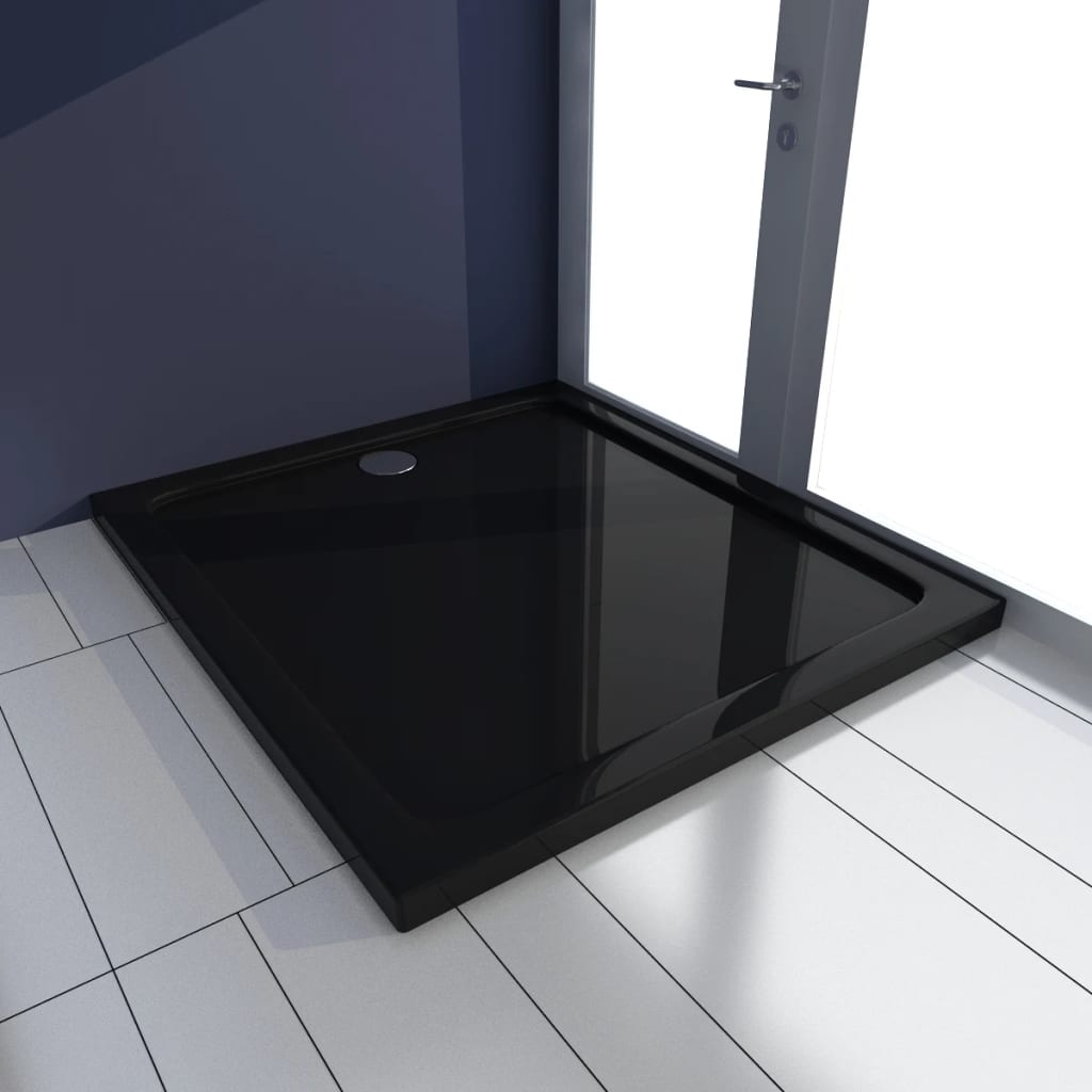 Duschtasse ABS Rechteckig Schwarz 80×90 cm