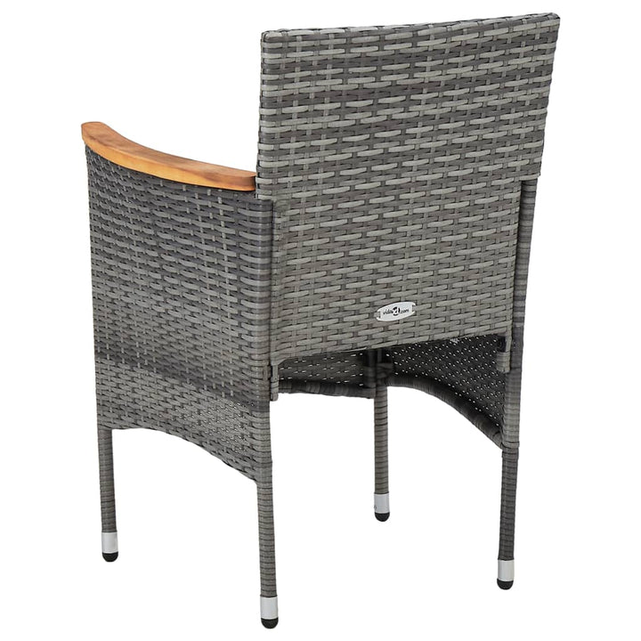 Garten-Essstühle 2 Stk. Poly Rattan Grau