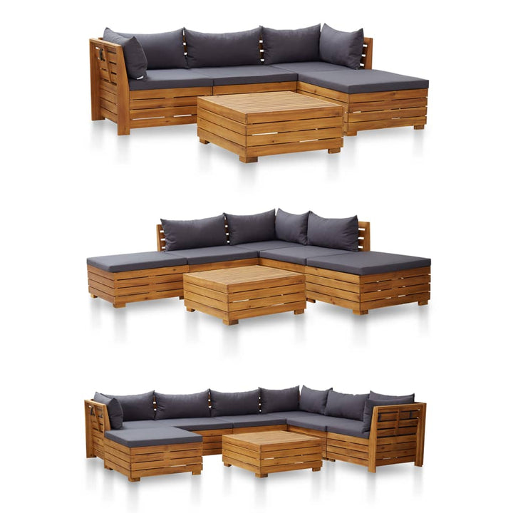 Modular-Ecksofa 1 Stk. mit Auflagen Massivholz Akazie