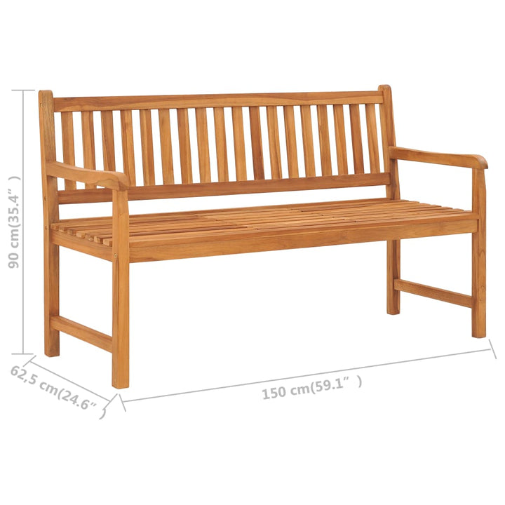 3-Sitzer Gartenbank mit Tisch 150 cm Massivholz Teak