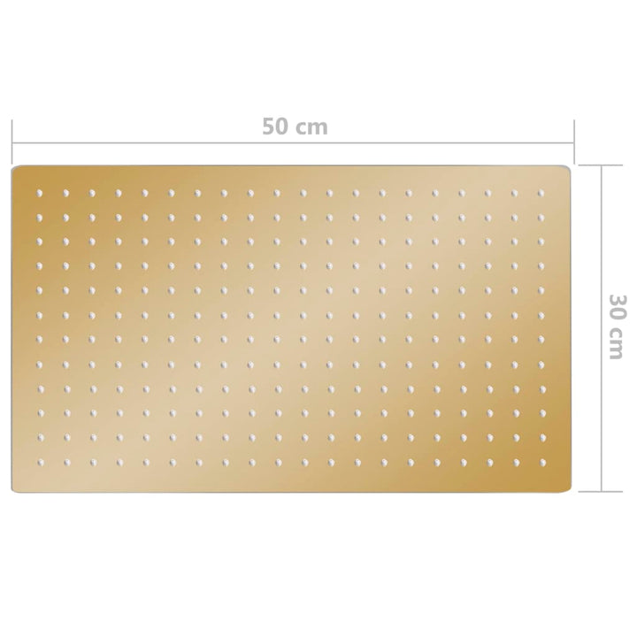 Ducha de lluvia acero inoxidable 50x30 cm rectangular dorado