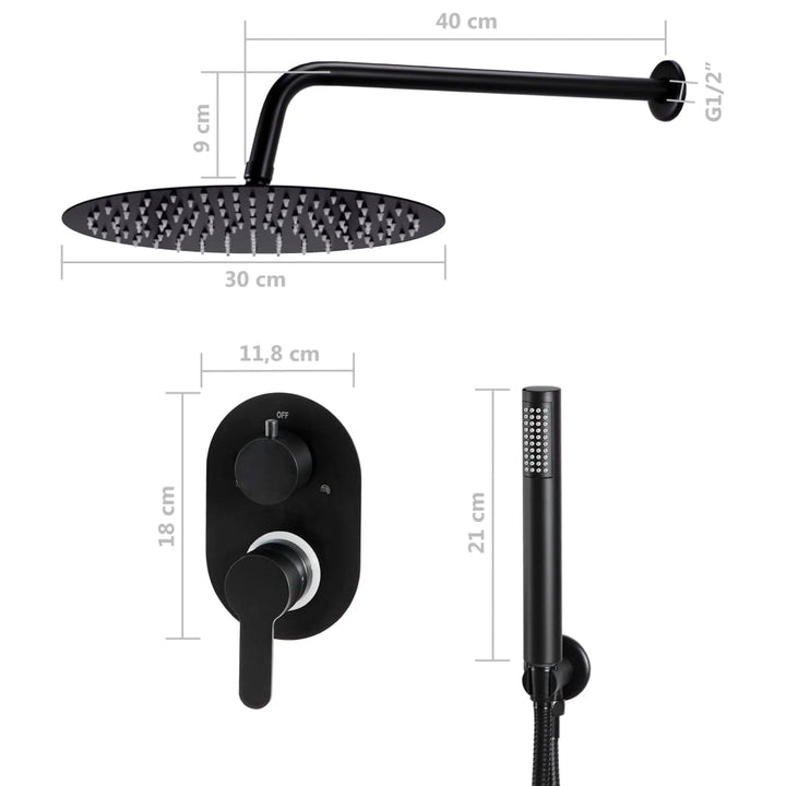 Duschsystem Edelstahl 201 Schwarz