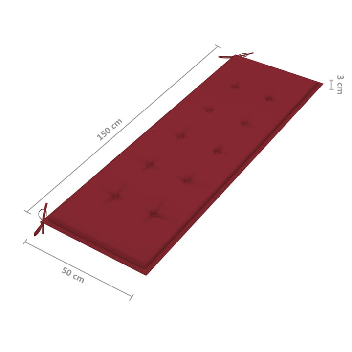 3-Sitzer-Gartenbank mit Auflage 150 cm Grau Eukalyptusholz