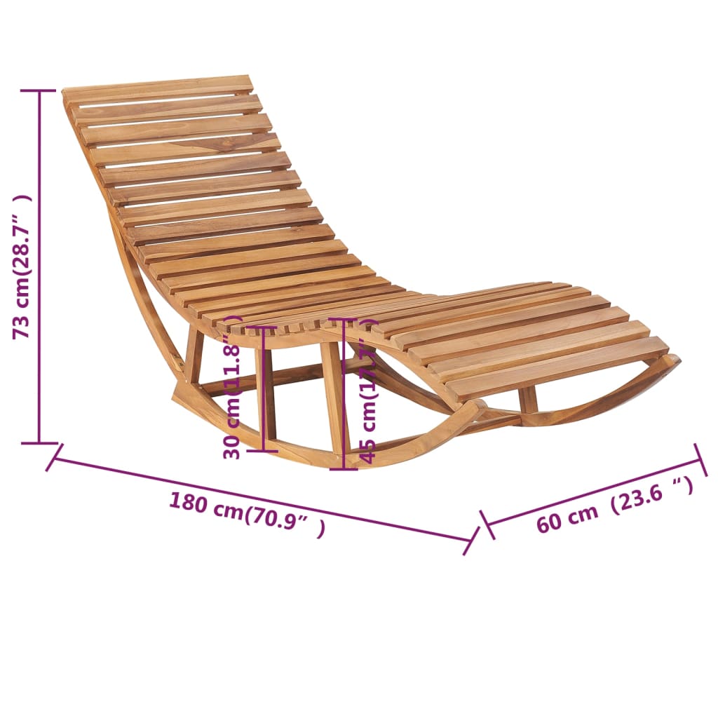 Schaukelliege mit Auflage Massivholz Teak