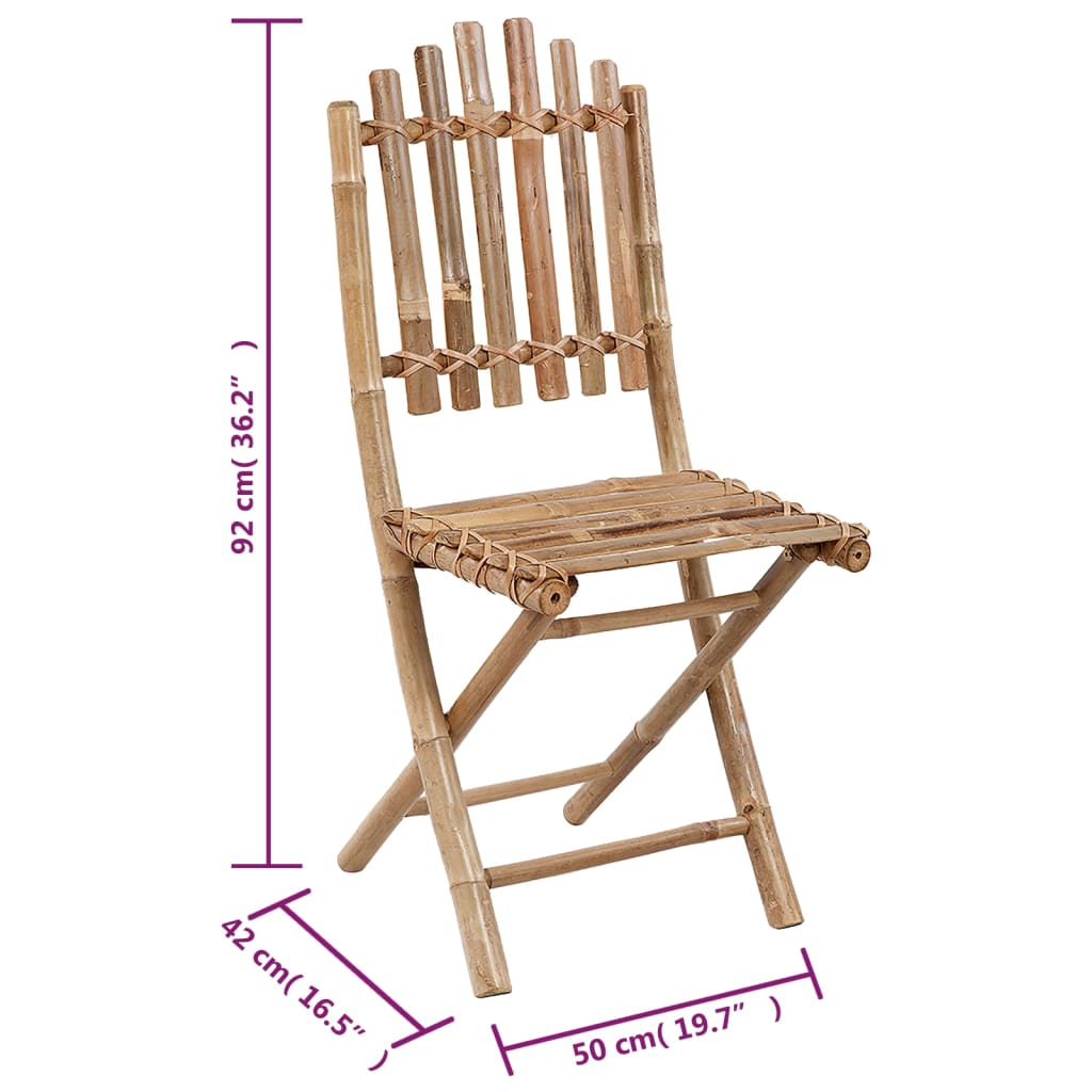 Klappbare Gartenstühle 2 Stk. mit Kissen Bambus