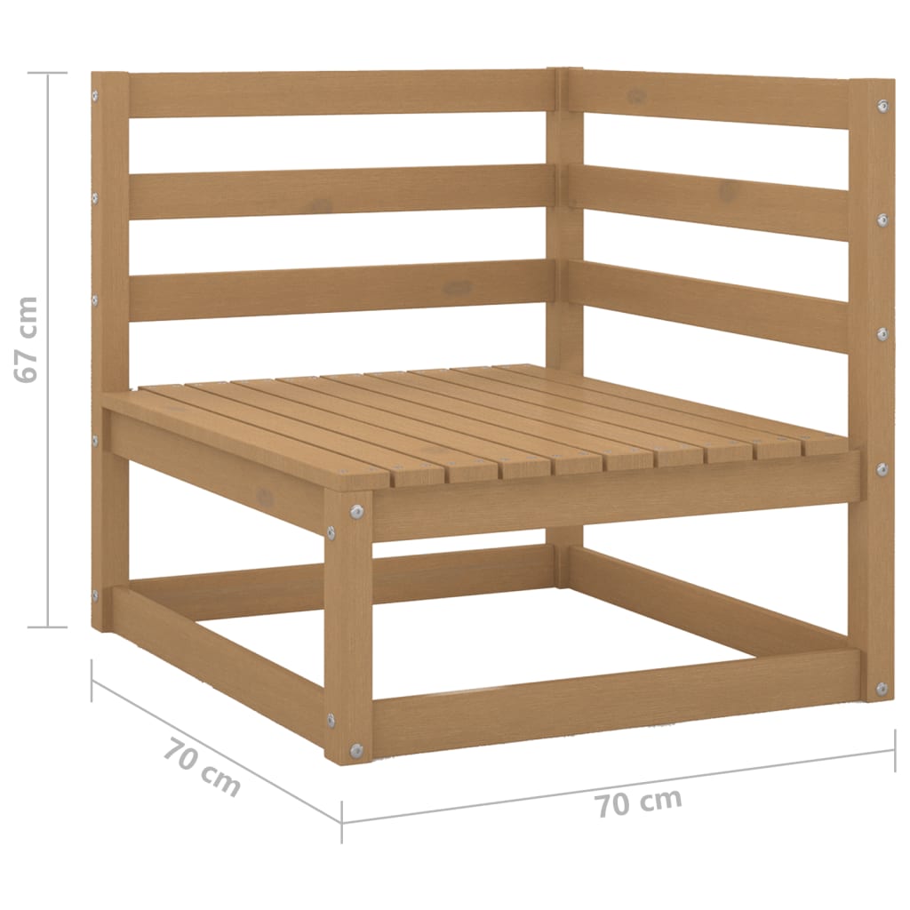 Garten-Ecksofa Honigbraun Massivholz Kiefer