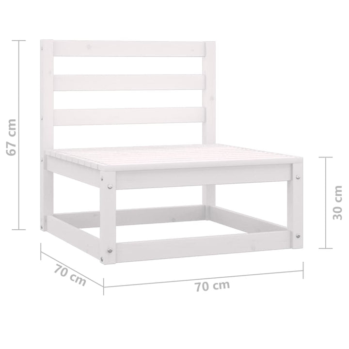 Garten-Mittelsofa Weiß Massivholz Kiefer