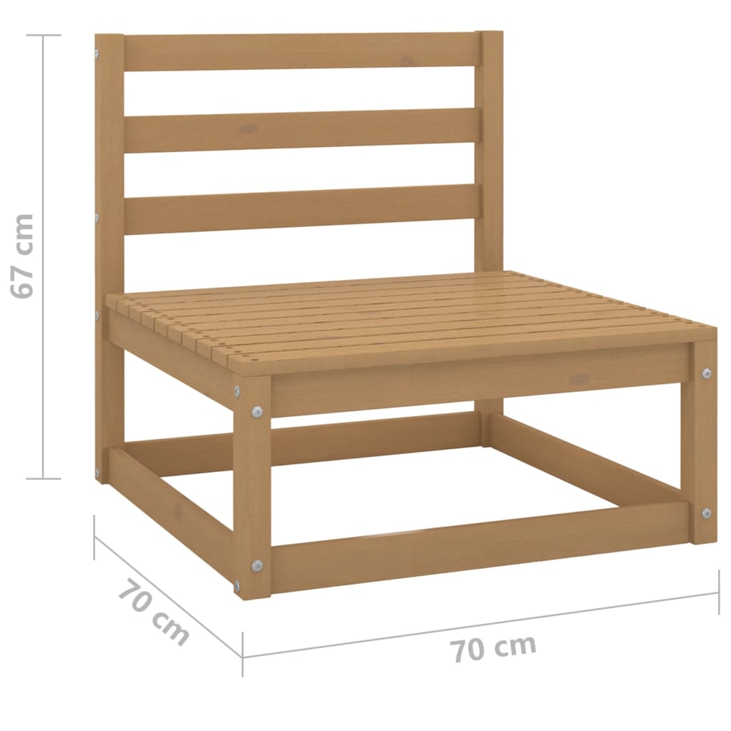 Garten-Mittelsofa Honigbraun Massivholz Kiefer