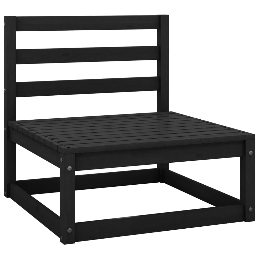 Garten-Mittelsofa Schwarz Massivholz Kiefer