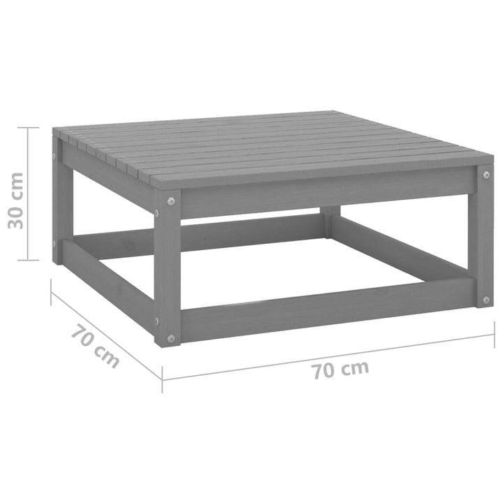 Gartenhocker 70x70x30 cm Grau Massivholz Kiefer