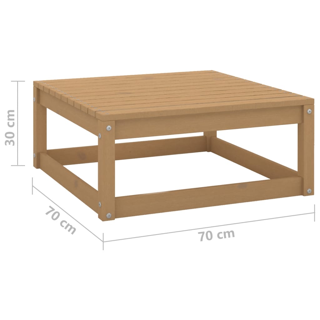 Gartenhocker 70x70x30 cm Honigbraun Massivholz Kiefer