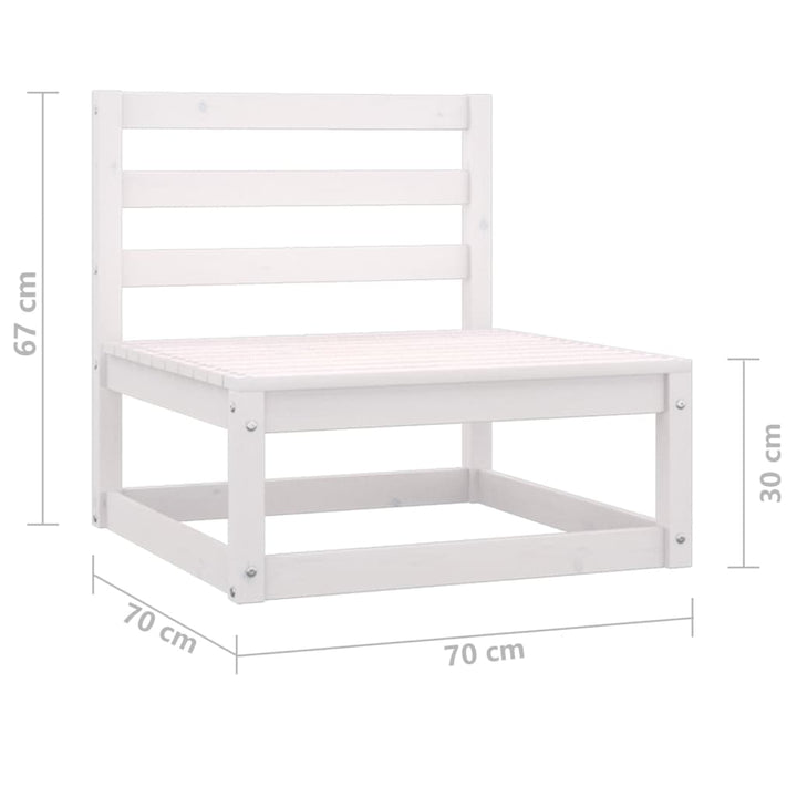 Garten-Mittelsofas 2 Stk. Weiß Kiefer Massivholz