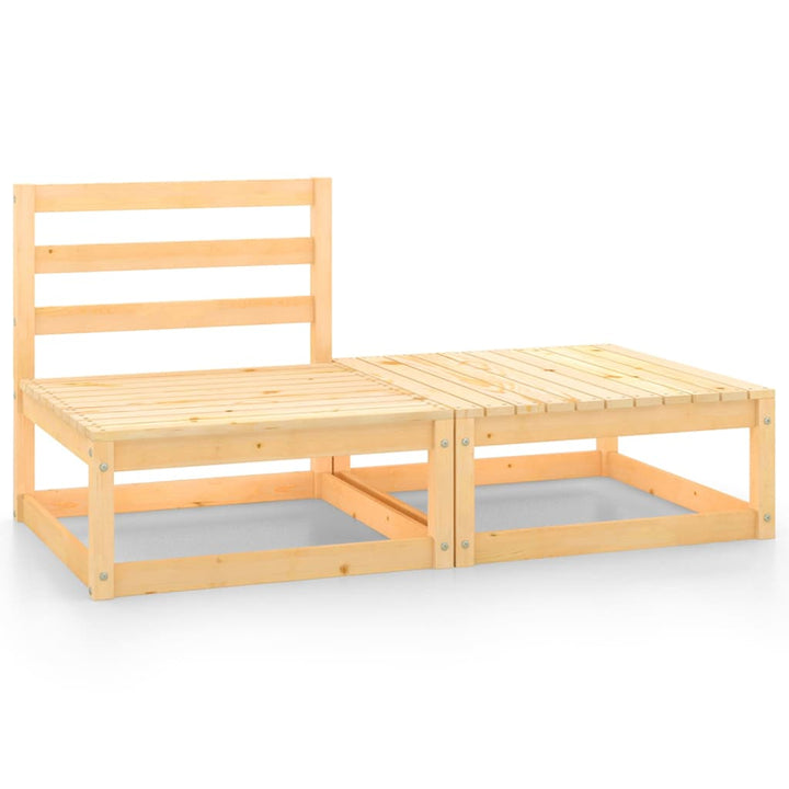 2-tlg. Garten-Lounge-Set Massivholz Kiefer