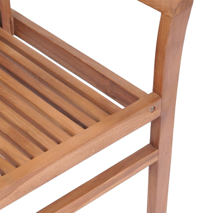 Essstühle 8 Stk. mit Beigen Kissen Massivholz Teak