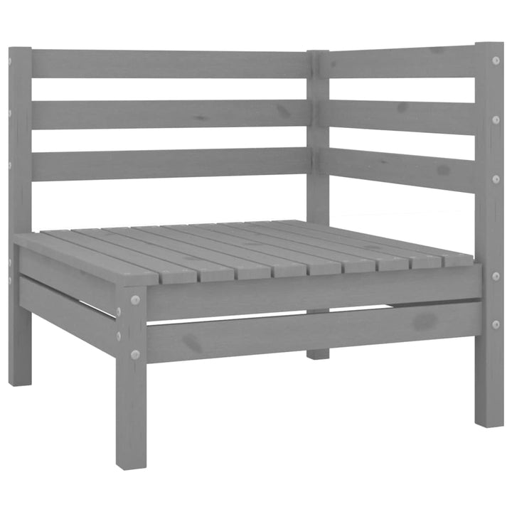 Garten-Ecksofa Grau Massivholz Kiefer