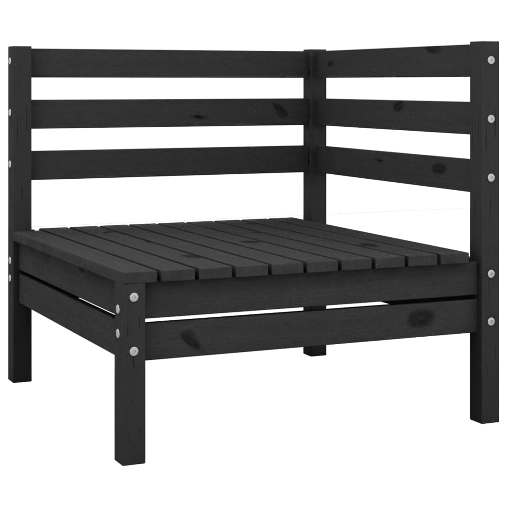 Garten-Ecksofa Schwarz Massivholz Kiefer