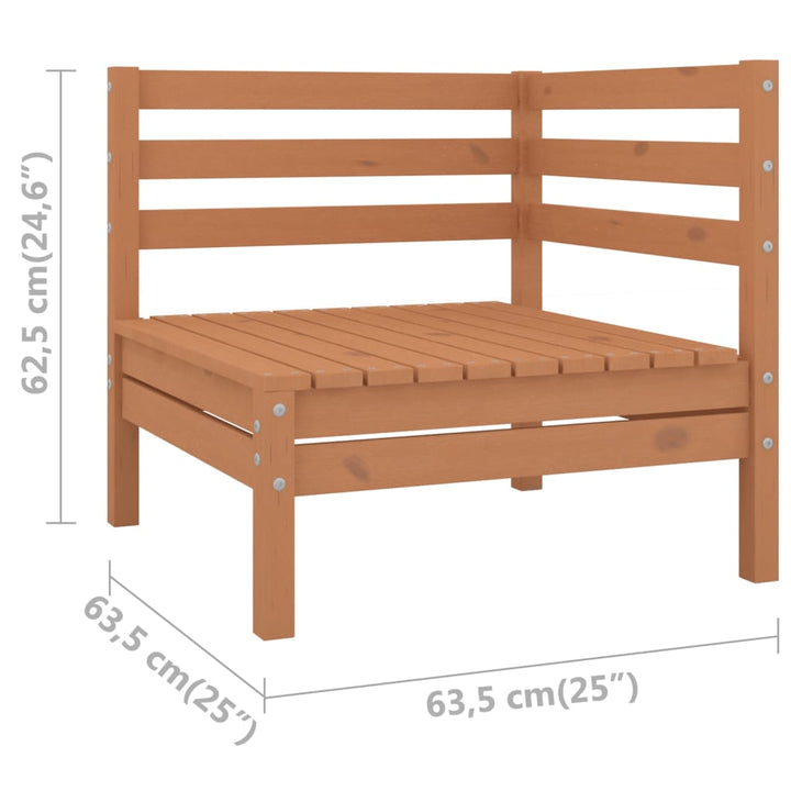 Garten-Ecksofas 2 Stk. Honigbraun Massivholz Kiefer