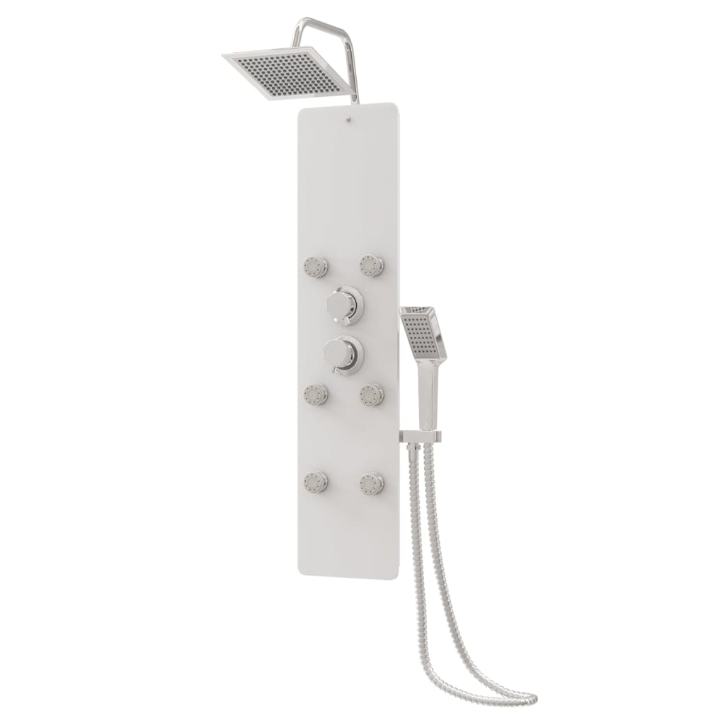 Panel de ducha cristal 25x47,5x130 cm blanco