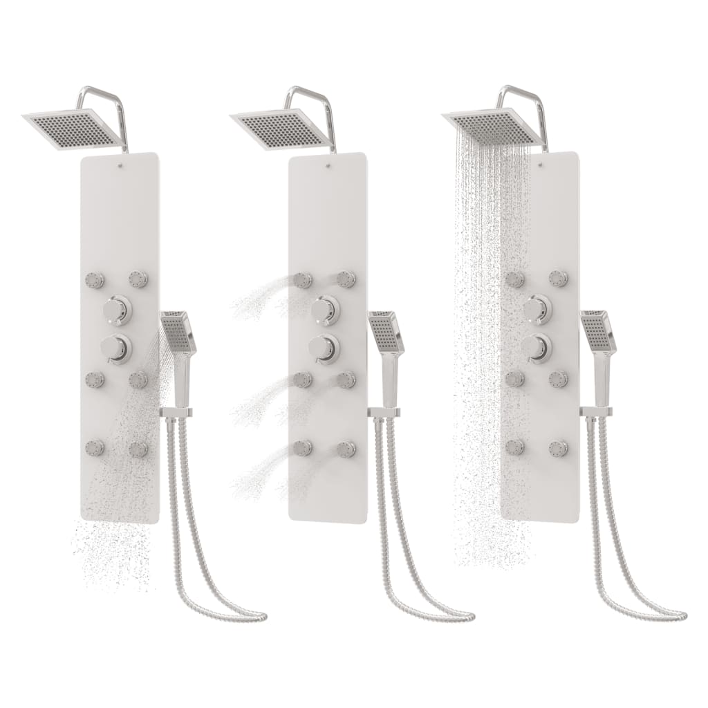 Panel de ducha cristal 25x47,5x130 cm blanco