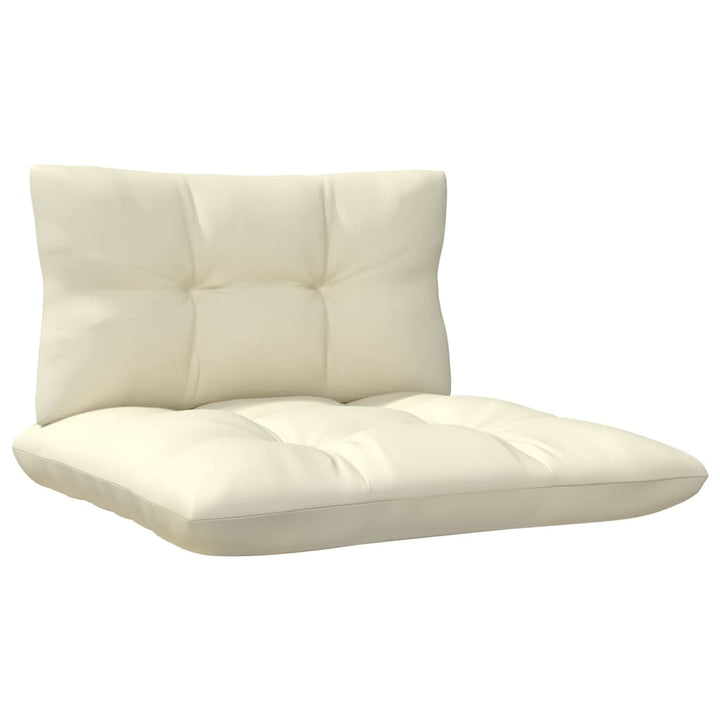 3-Sitzer-Gartensofa mit Creme Kissen Massivholz Kiefer