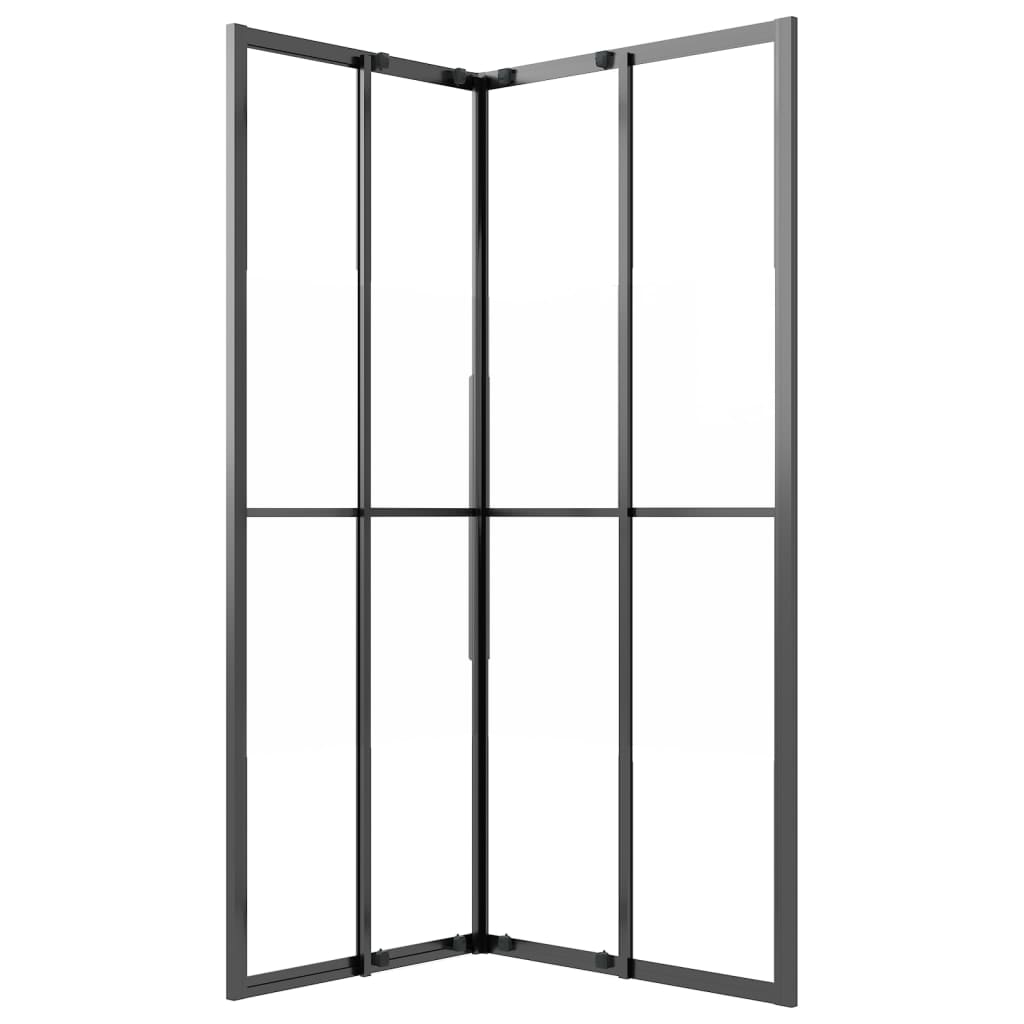 Cabina de ducha semimate ESG 90x70x180 cm negro