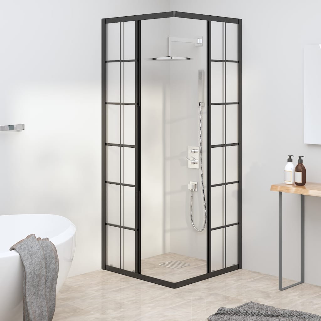 Cabina de ducha ESG mate 80x80x180 cm negro