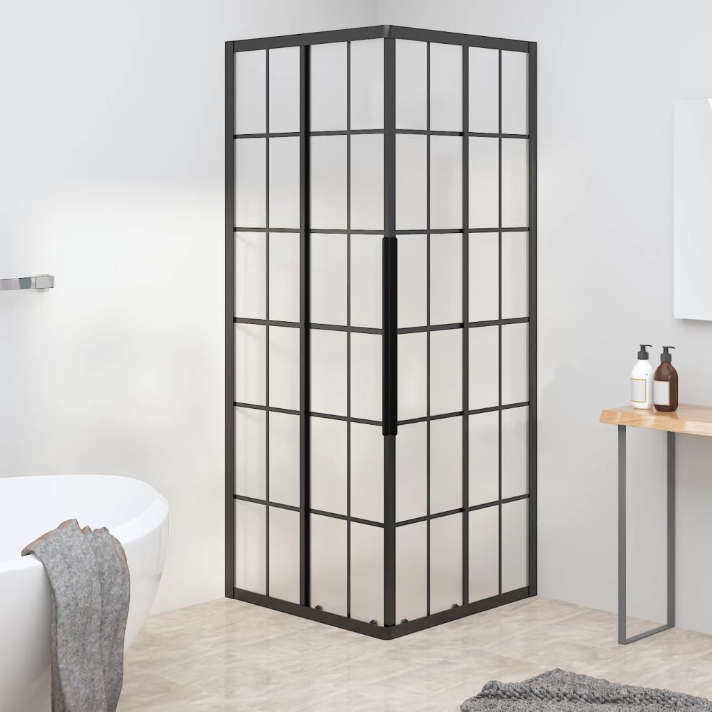 Cabina de ducha ESG mate 80x80x180 cm negro