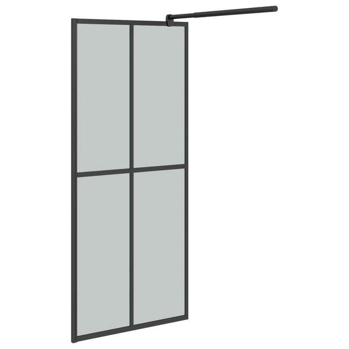 Duschwand für Walk-in Dusche 90x195 cm Dunkles Sicherheitsglas