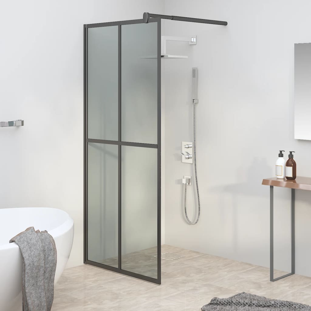 Duschwand für Walk-in Dusche 90x195 cm Dunkles Sicherheitsglas