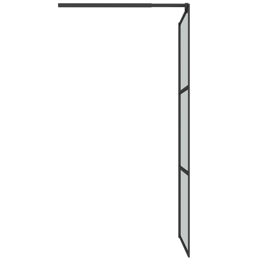 Duschwand für Walk-In Dusche 90x195 cm Dunkel ESG Glas Schwarz