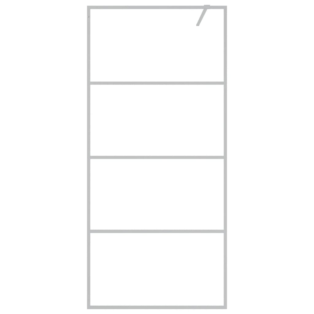 Mampara de ducha para cabina de ducha plata 90x195cm vidrio transparente ESG