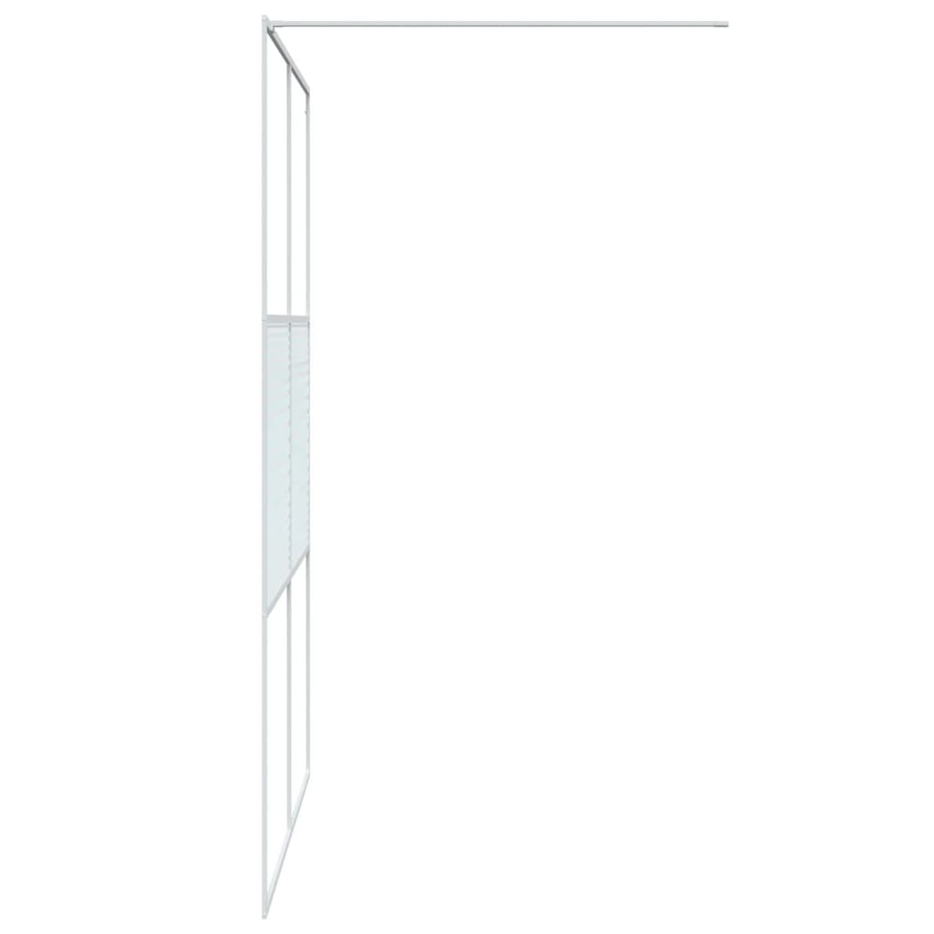 Mampara de ducha para cabina de ducha blanca 140x195 cm vidrio transparente ESG