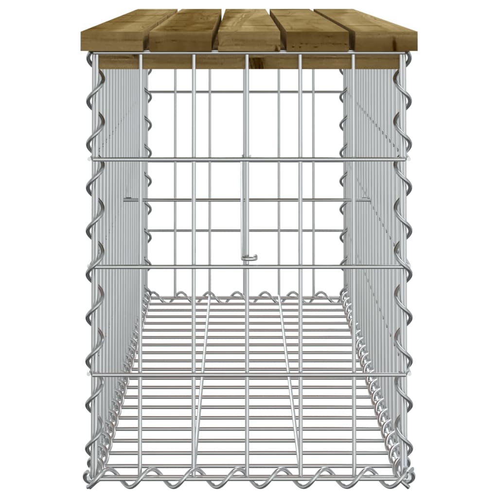 Gartenbank aus Gabionen 103x31,5x42 cm Kiefernholz Imprägniert