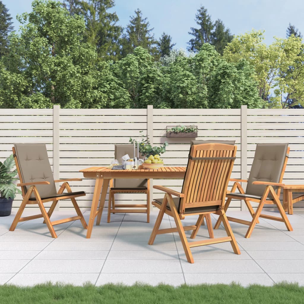 Gartenstühle mit Kissen 4 Stk. Massivholz Teak