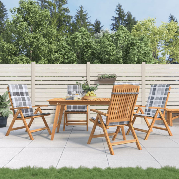 Gartenstühle mit Kissen 4 Stk. Massivholz Teak