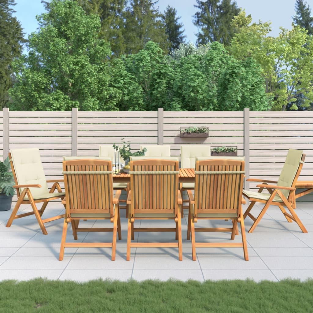 Gartenstühle mit Auflagen 8 Stk. Massivholz Teak