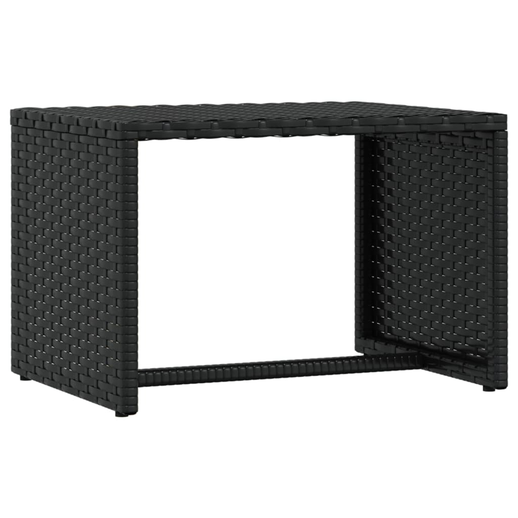 Sonnenliegen 2 Stk. mit Tisch Schwarz Poly Rattan