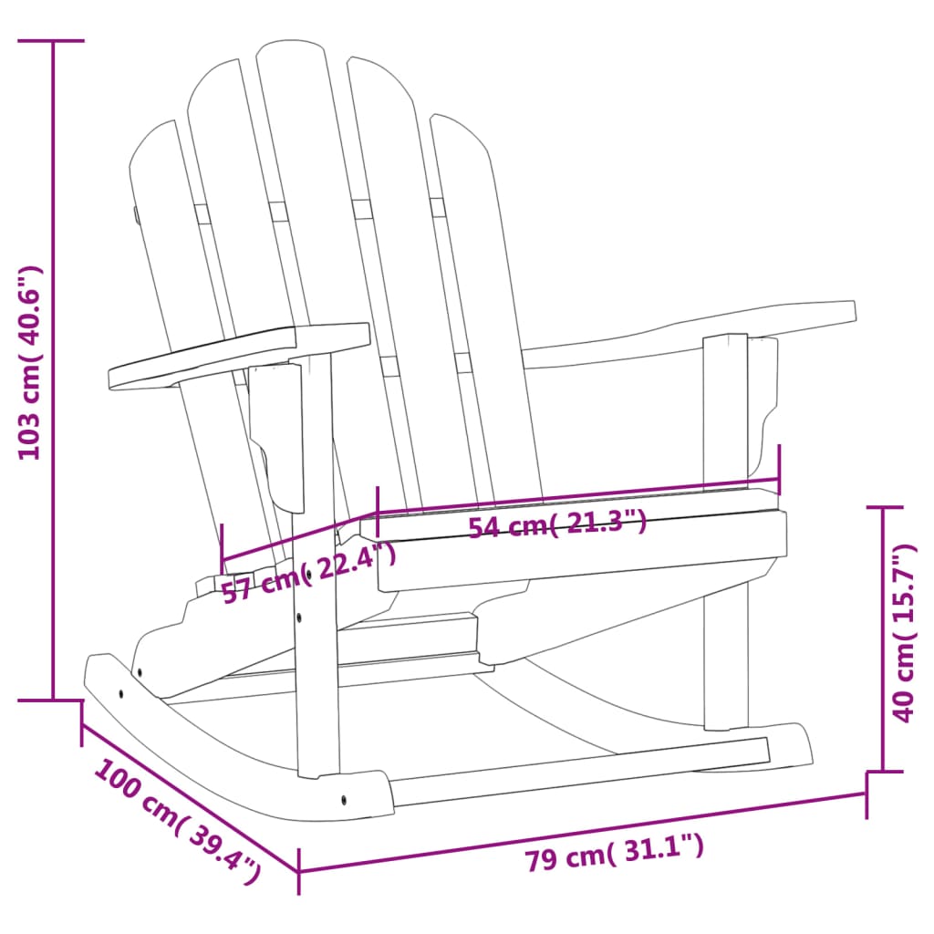 Mecedoras Adirondack 2 piezas 79x100x103 cm madera maciza de teca