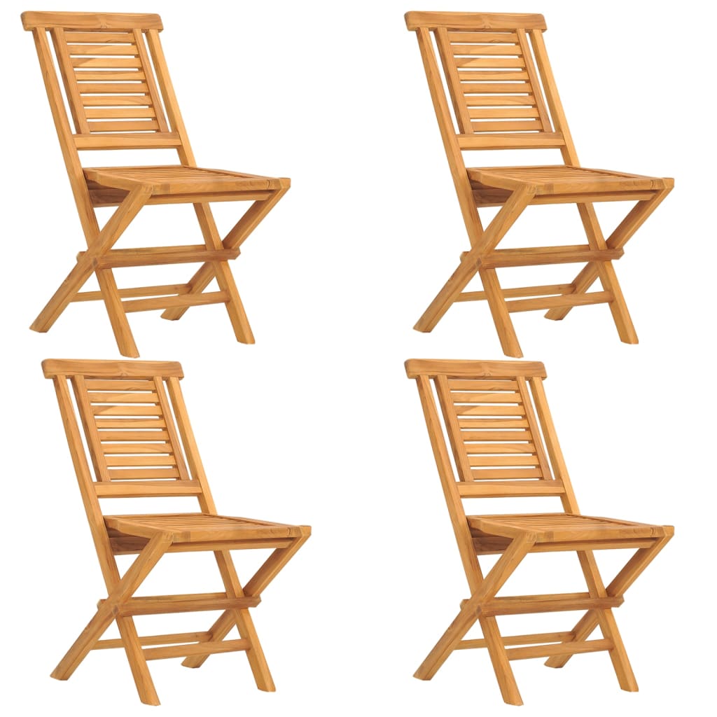 Gartenstühle 4 Stk. Klappbar 47x63x90 cm Massivholz Teak