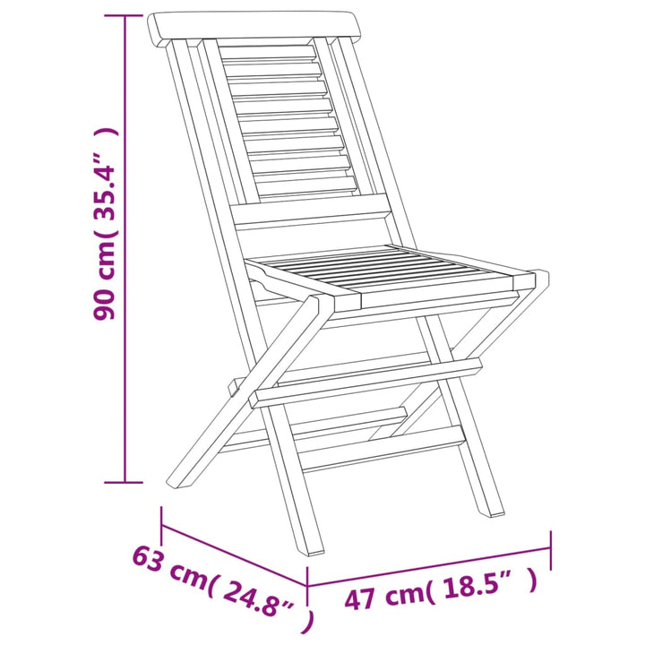 Gartenstühle 4 Stk. Klappbar 47x63x90 cm Massivholz Teak