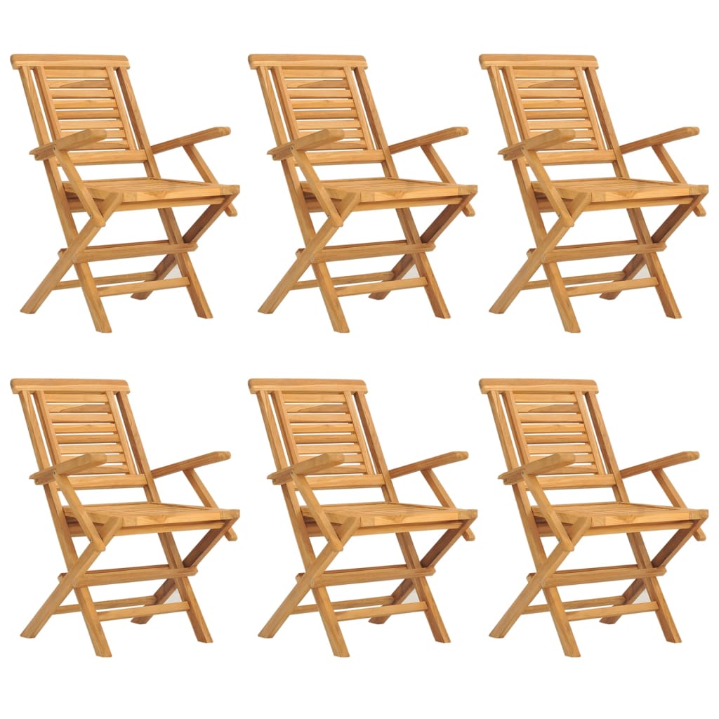 Gartenstühle 6 Stk. Klappbar 56x63x90 cm Massivholz Teak