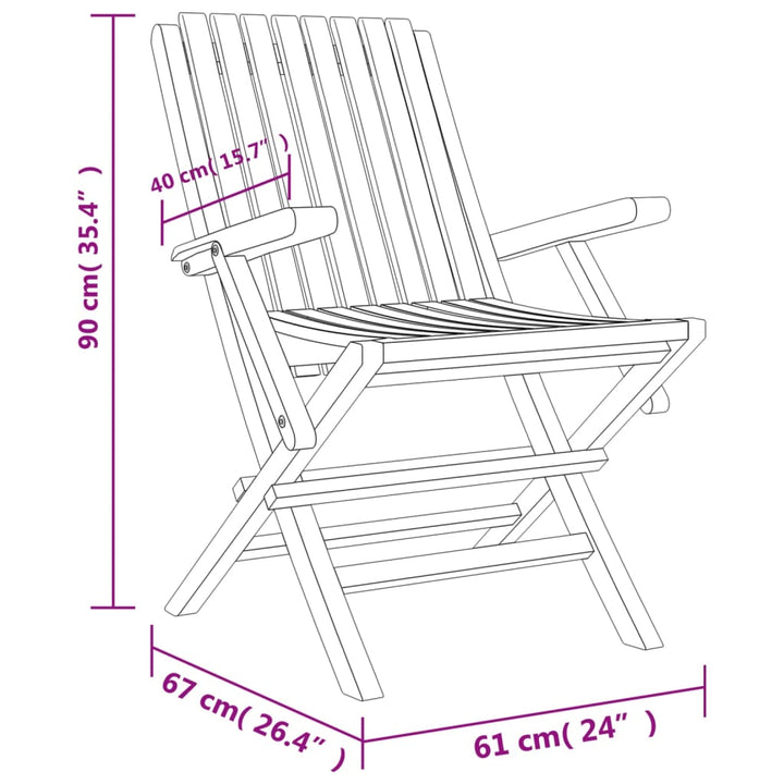 Gartenstühle 8 Stk. Klappbar 61x67x90 cm Massivholz Teak