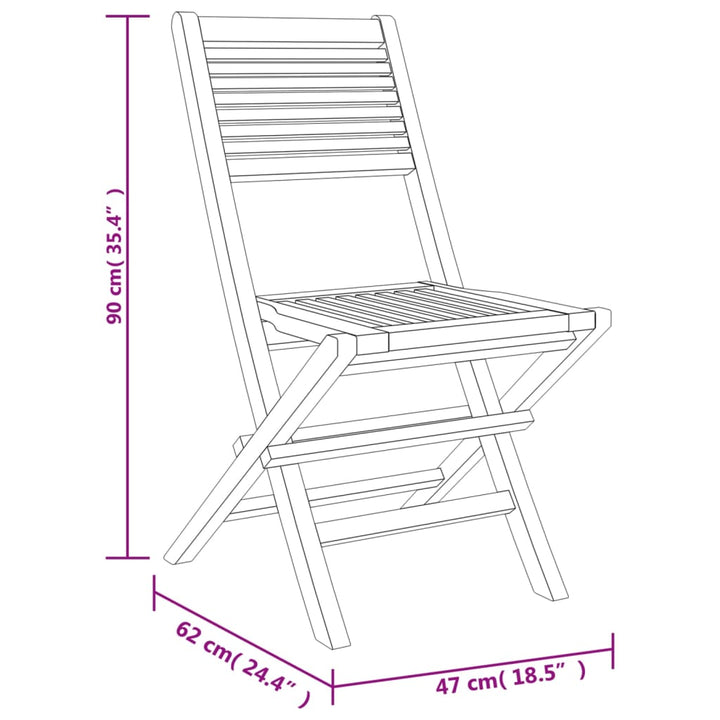 Gartenstühle 6 Stk. Klappbar 47x62x90 cm Massivholz Teak