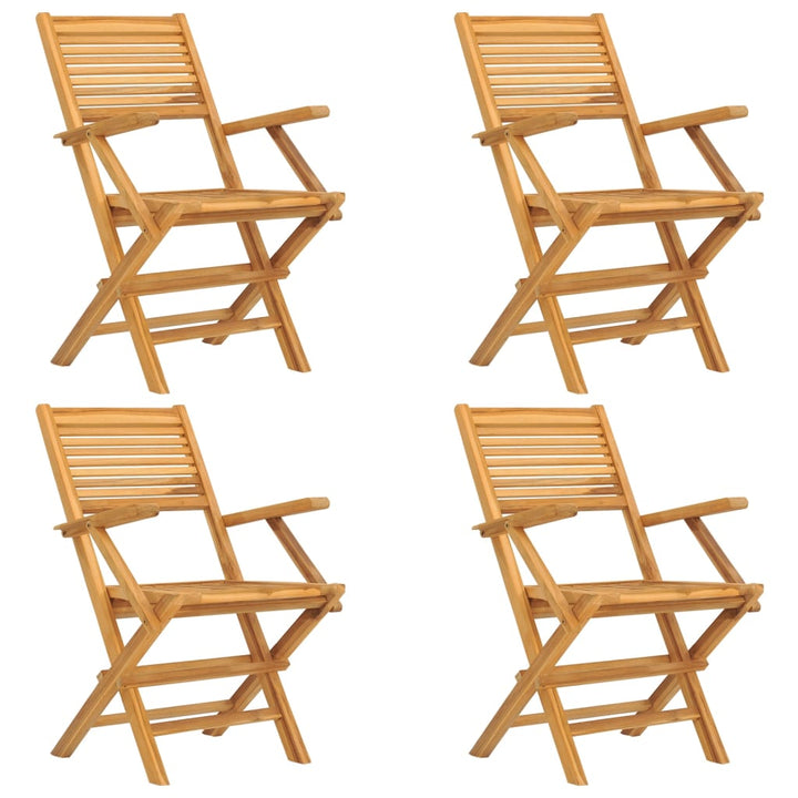 Gartenstühle 4 Stk. Klappbar 55x62x90 cm Massivholz Teak