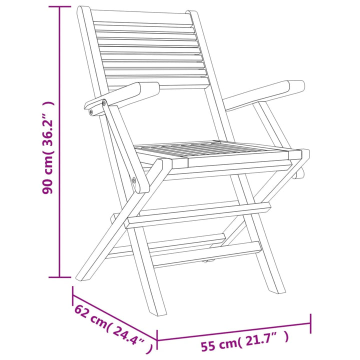 Gartenstühle 4 Stk. Klappbar 55x62x90 cm Massivholz Teak