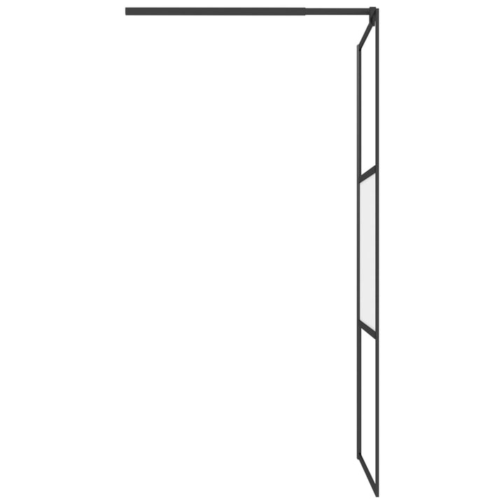 Duschwand mit Ablage für Walk-In-Dusche Schwarz 80x195 cm ESG