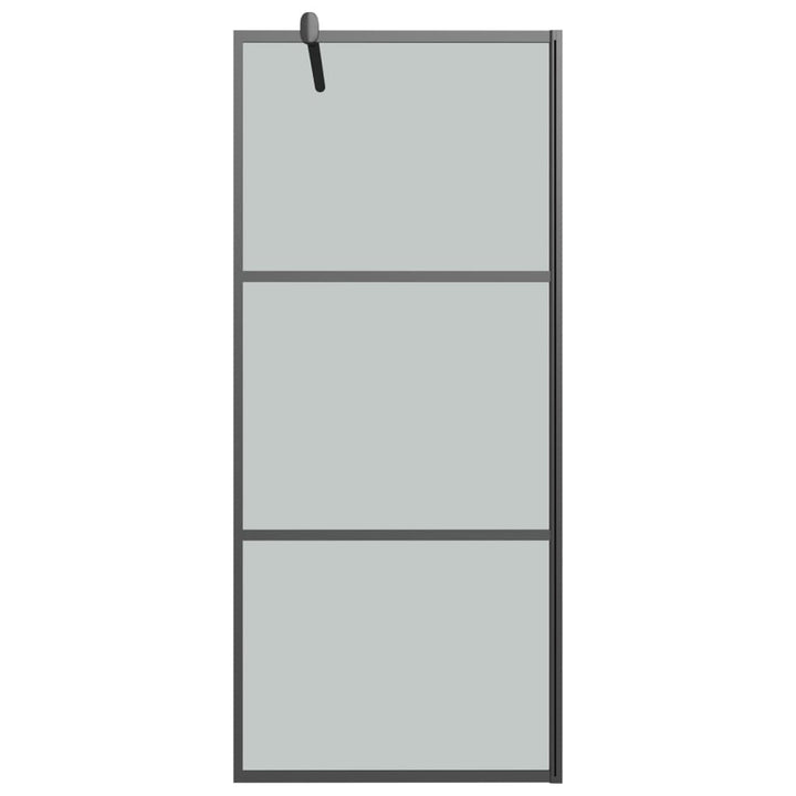 Duschwand mit Ablage für Walk-In-Dusche Schwarz 90x195 cm ESG