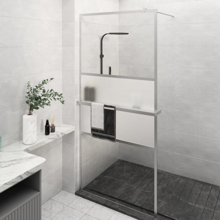 Duschwand mit Ablage für Walk-In-Dusche Chrom 80x195 cm ESG