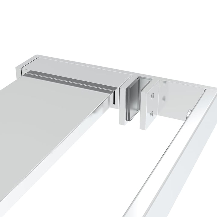 Duschwand mit Ablage für Walk-In-Dusche Chrom 90x195 cm ESG